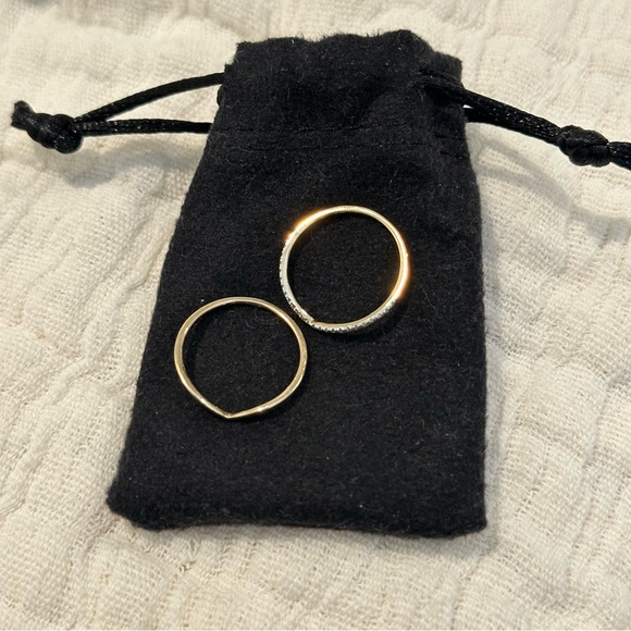 Mejuri Wishbone Stacker Set 14k Yellow Gold Size 6 - Picture 1 of 7